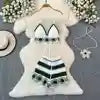 Wholesale New Design Women Crochet Beach Crop Top Sexy Knitting Hollow Bra Bikini Sets