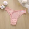 Women's Comfortable Cotton Brazilian Bikini Panties Low-Rise Solid Color Ladies' Underwear Knitted Intimates for Girls