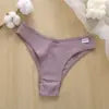 Women's Comfortable Cotton Brazilian Bikini Panties Low-Rise Solid Color Ladies' Underwear Knitted Intimates for Girls