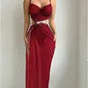 Straps See-through Breathable New Erotic Lingerie Sexy Mesh Bikini with Slit Long Dress Lingerie Set