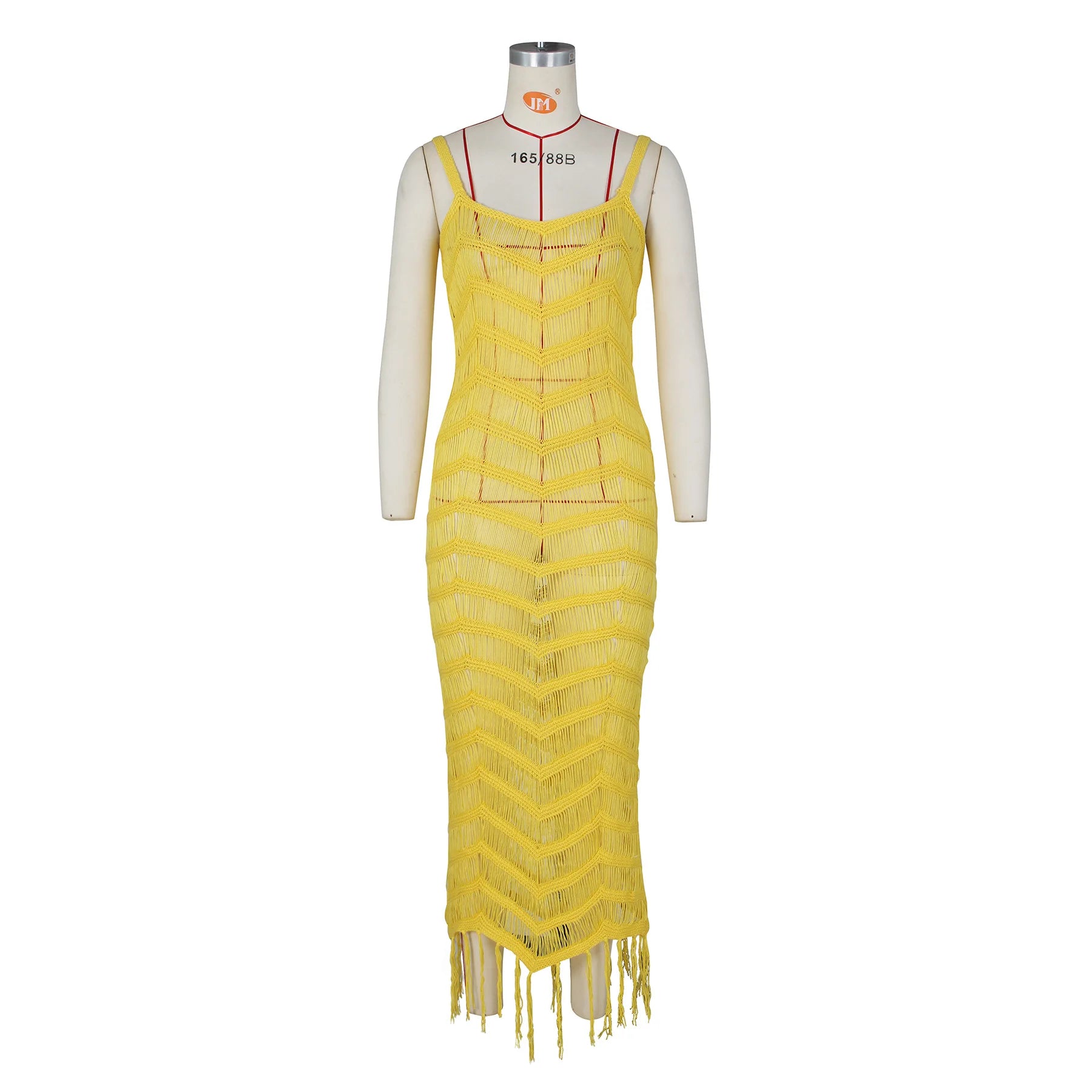 Latest Design Summer Beach Wears Strap Knitted Bikini Swimwear Crochet Tassel Bikinis & Beachwear Sexy Maxi Beach Dress