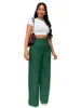 Wholesale High Waist Zipper Side Long Straight Legs Pants