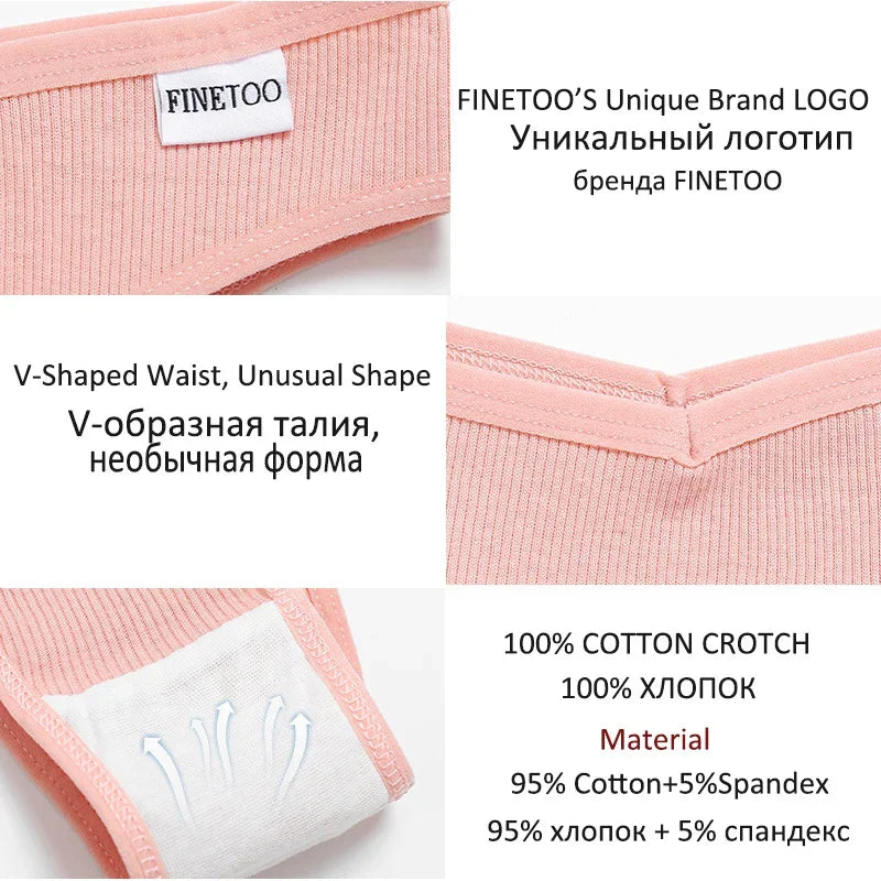 Women's Comfortable Cotton Brazilian Bikini Panties Low-Rise Solid Color Ladies' Underwear Knitted Intimates for Girls