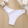 Women's Comfortable Cotton Brazilian Bikini Panties Low-Rise Solid Color Ladies' Underwear Knitted Intimates for Girls