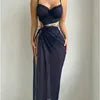 Straps See-through Breathable New Erotic Lingerie Sexy Mesh Bikini with Slit Long Dress Lingerie Set