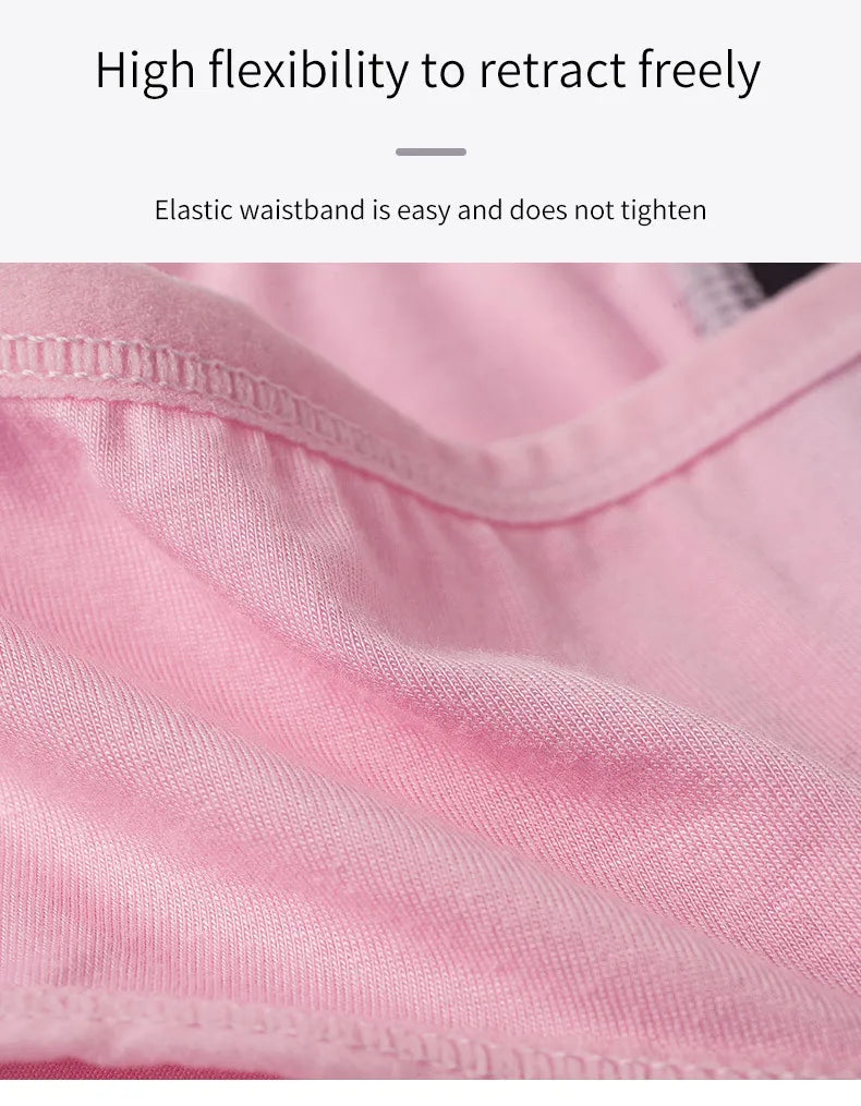 Women's Menstrual Panties Pink Girls' Physiological Hygiene Underwear 4 Layers Heavy Duty Absorbent Leak Proof Underwear