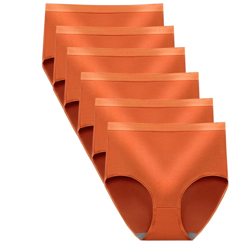 6pcs Women Hip Lift Panties Lady Large Size High Waist Underwear Fashion Girls Briefs Breathable Panty Plus Size Female Lingerie