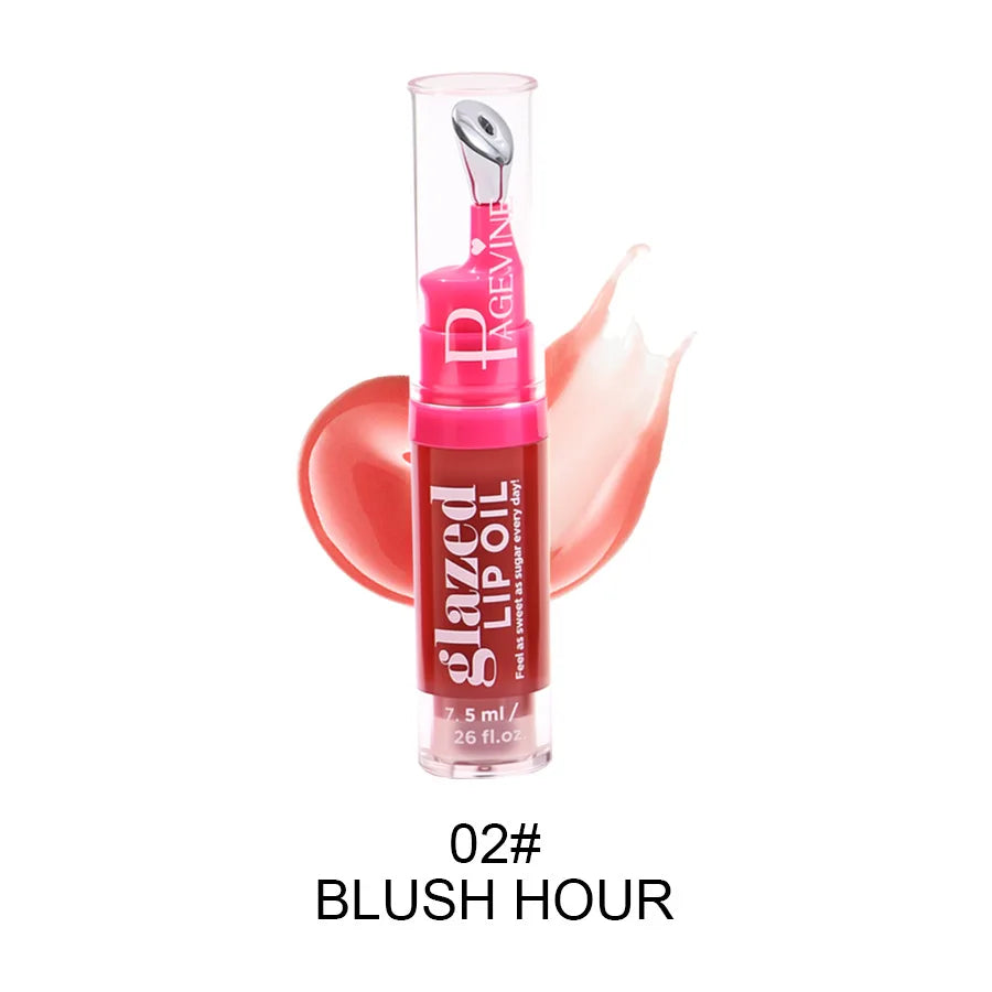 Glazed Lip Oil With Innovative Pump Design Ice Sensation Soft Lasting Glossy Hydrating Lip Gloss Deeply Moisturizing Lip Balm