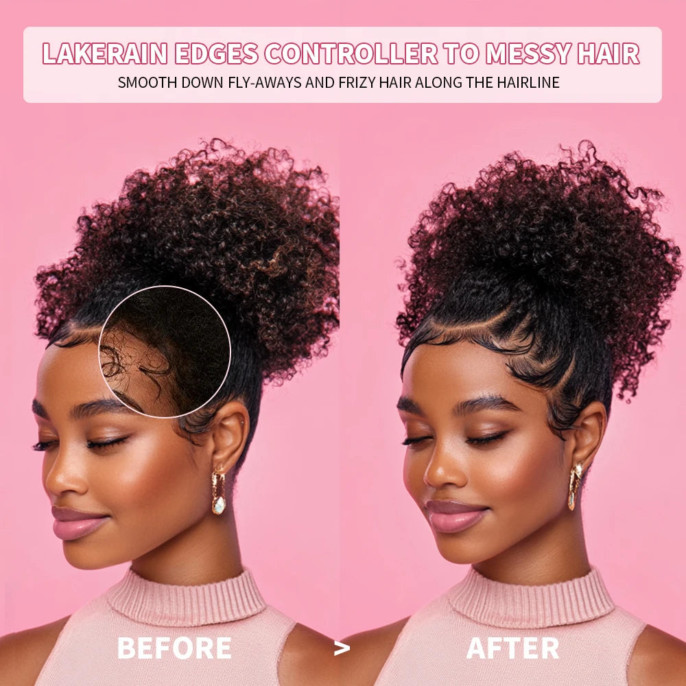 Lakerain Strong Styling Hair Gel Long Lasting Control Edge Gel Smoothes Nourishes Hair Curl Enhancement Strong Hold Hair Gel