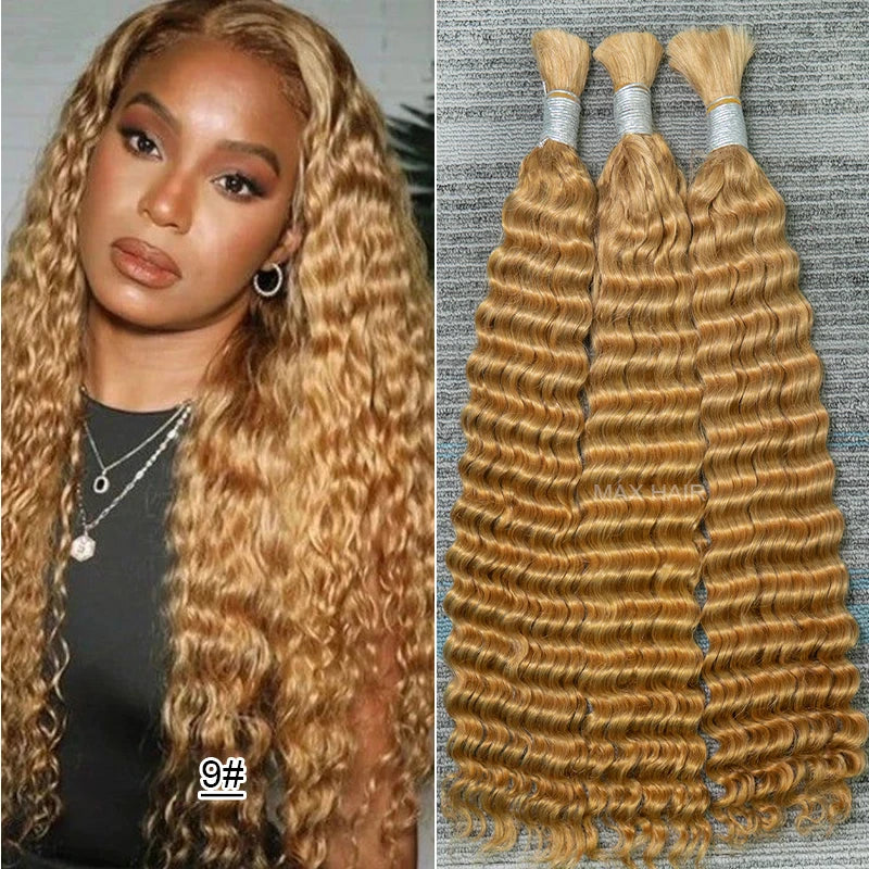 #350 Ginger Orange Human Hair Bulk Curly Hair Bundles For Boho Braids Braiding Hair Extension No Weft cabelo humano indiano