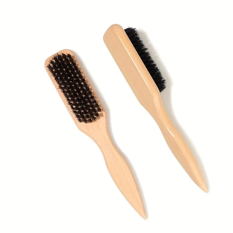 1pcs hair brush, natural beech wood handle, hair design tool, rear comb hair brush, used for edge and back combing and styling