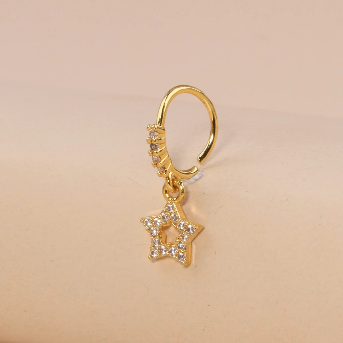 Nose Rings Hoop for Women Men Body Piercing Jewelry Cartilage Earring Nose Dangling CZ Cross Crown Starfish Dangle Nose Ring