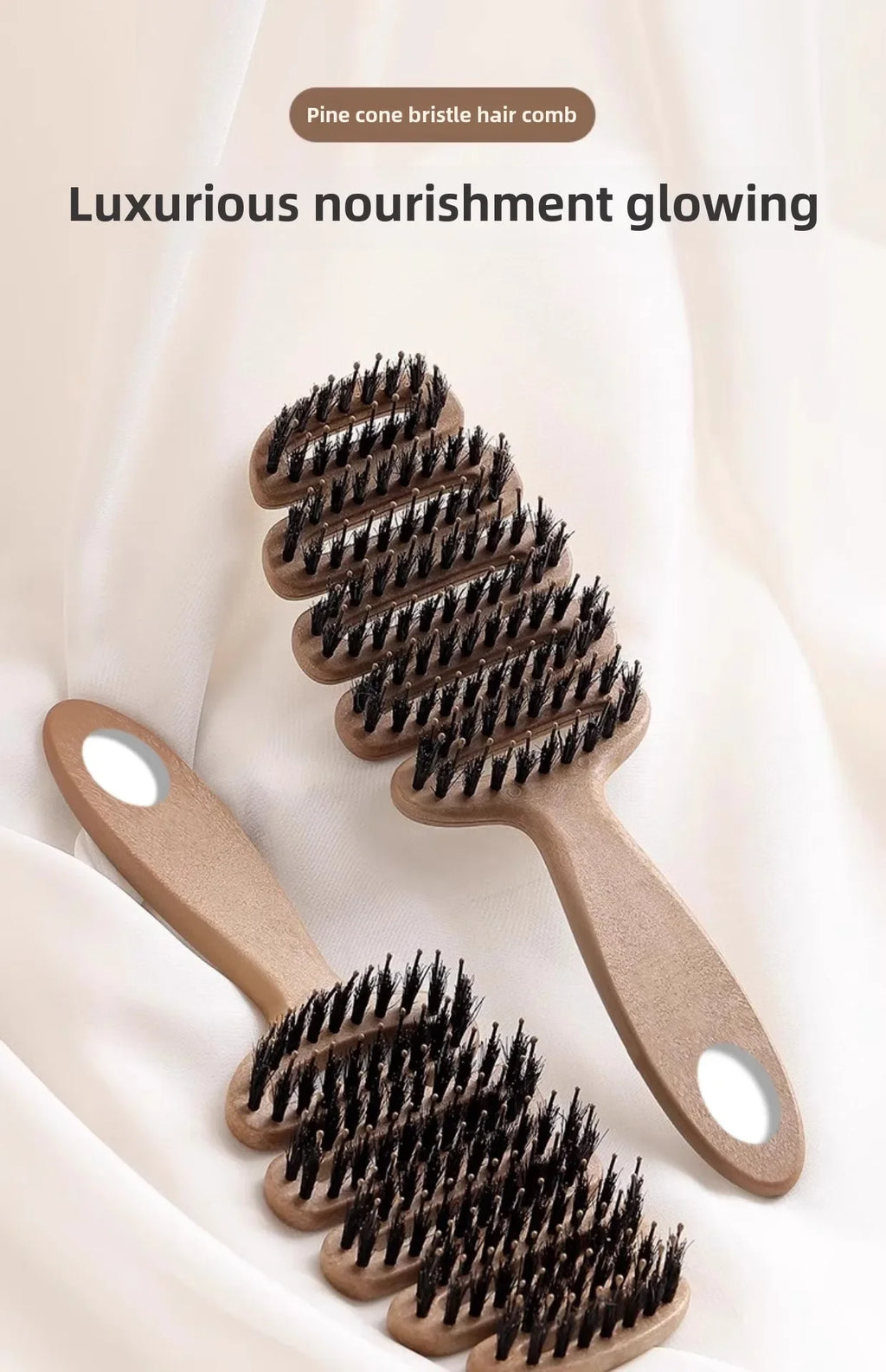Boar Bristle Paddle Hair Brush Anti Static Comb Hairdressing Massage Comb Curly Hairbrush Salon Hair Styling Tools Makeup Tools