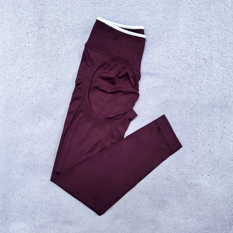 Fitness Legging Set Seamless Yoga Set Women Sportswear Scrunch Bum Gym Leggings Strappy Sports Bra 2 Piece Workout Clothes