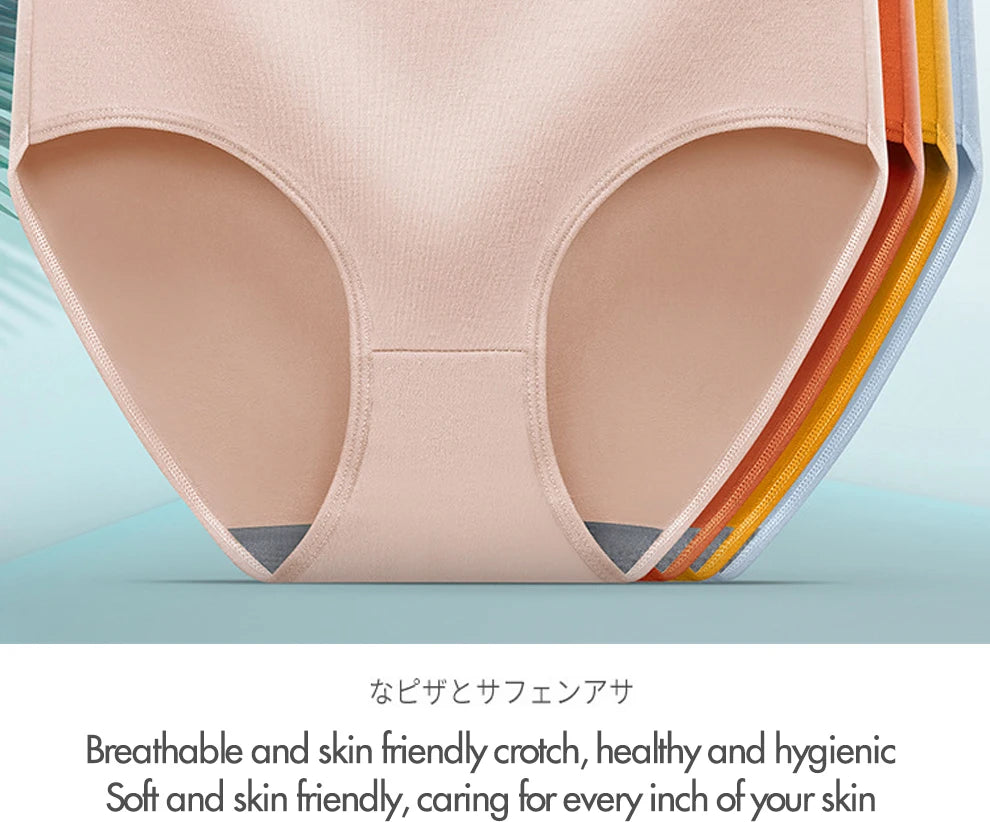 6pcs Women Hip Lift Panties Lady Large Size High Waist Underwear Fashion Girls Briefs Breathable Panty Plus Size Female Lingerie