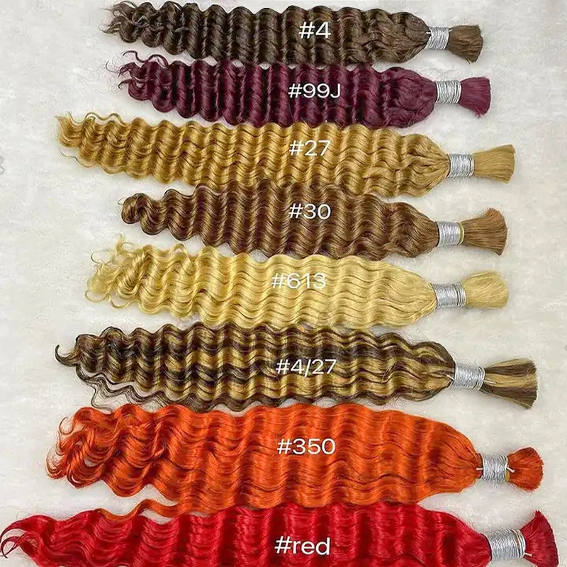 #350 Ginger Orange Human Hair Bulk Curly Hair Bundles For Boho Braids Braiding Hair Extension No Weft cabelo humano indiano