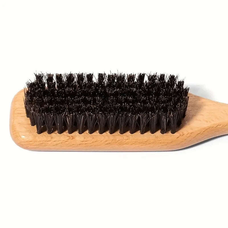 1pcs hair brush, natural beech wood handle, hair design tool, rear comb hair brush, used for edge and back combing and styling