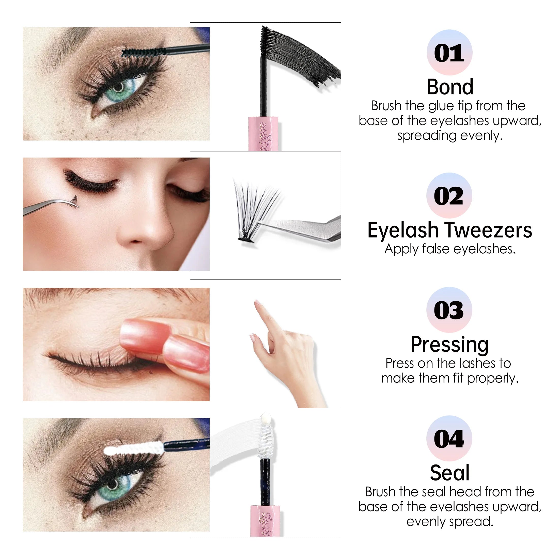 Lash Bond and Seal 8ml Individual Lashes Glue and Seal Super Strong Hold Lash Extension and Lash Glue Remover 5ml Tweezers Kit