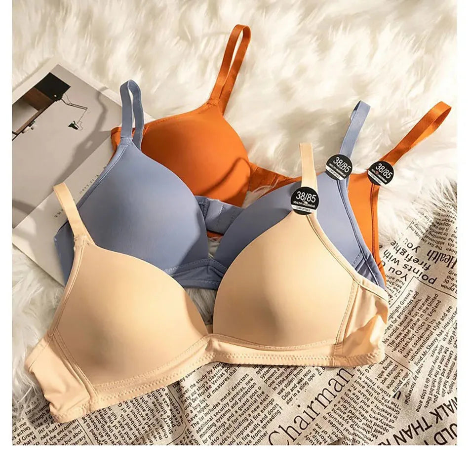 Child Development Period Bra Girls Solid Color Adjustable and Non Removable  Without Steel Ring Bra Girls Bra