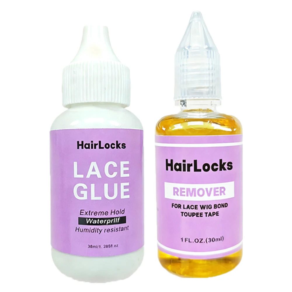 Wig Installation Kit Hair Front Lace Wig Glue 38ml,Wax,Remover 30ml ,band and brush for Lace Front Waterproof Wig glue set