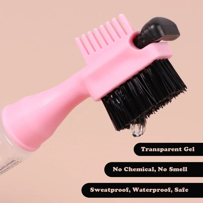 1Pcs Hair Styling Edge Control Gel With Brush For Baby Hair Portable Hair Fixative Gel Hair Cream For Natural Hair Africa 10Ml