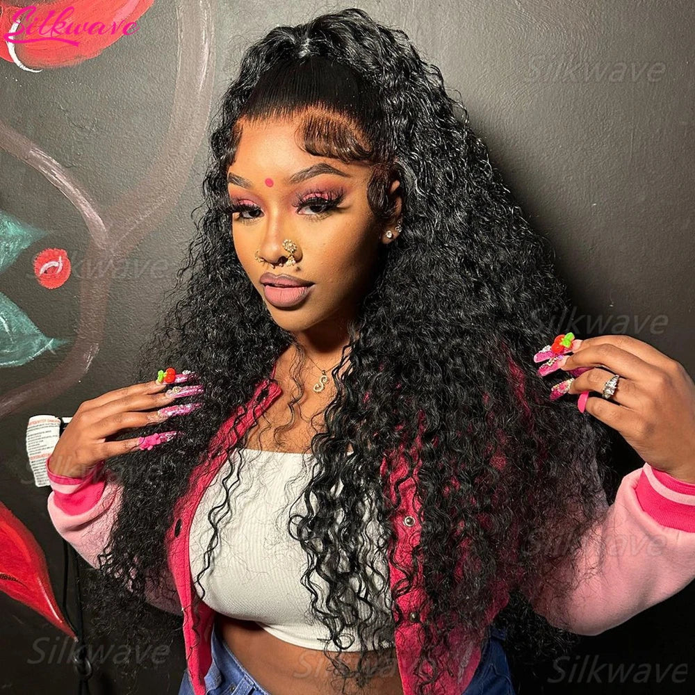 Silkwave 180 Density 30 Inch Curly 13X4 Hd Lace Front Human Hair Wig Brazilian Water Deep Wave 13x6 Lace Frontal Wig For Women