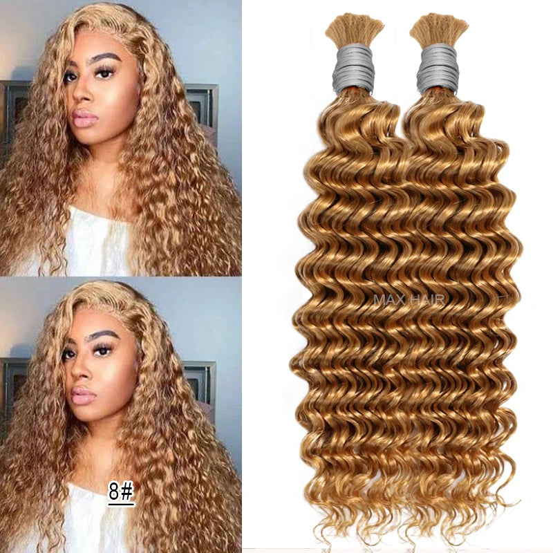 #350 Ginger Orange Human Hair Bulk Curly Hair Bundles For Boho Braids Braiding Hair Extension No Weft cabelo humano indiano