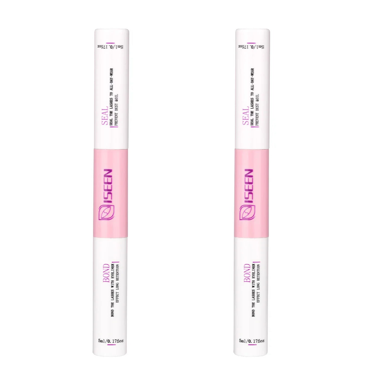 Lash Bond and Seal Waterproof 2 in 1 Eyelash Glue for Eyelash Clusters Adhesive Black Long-Lasting (5ml+5ml)