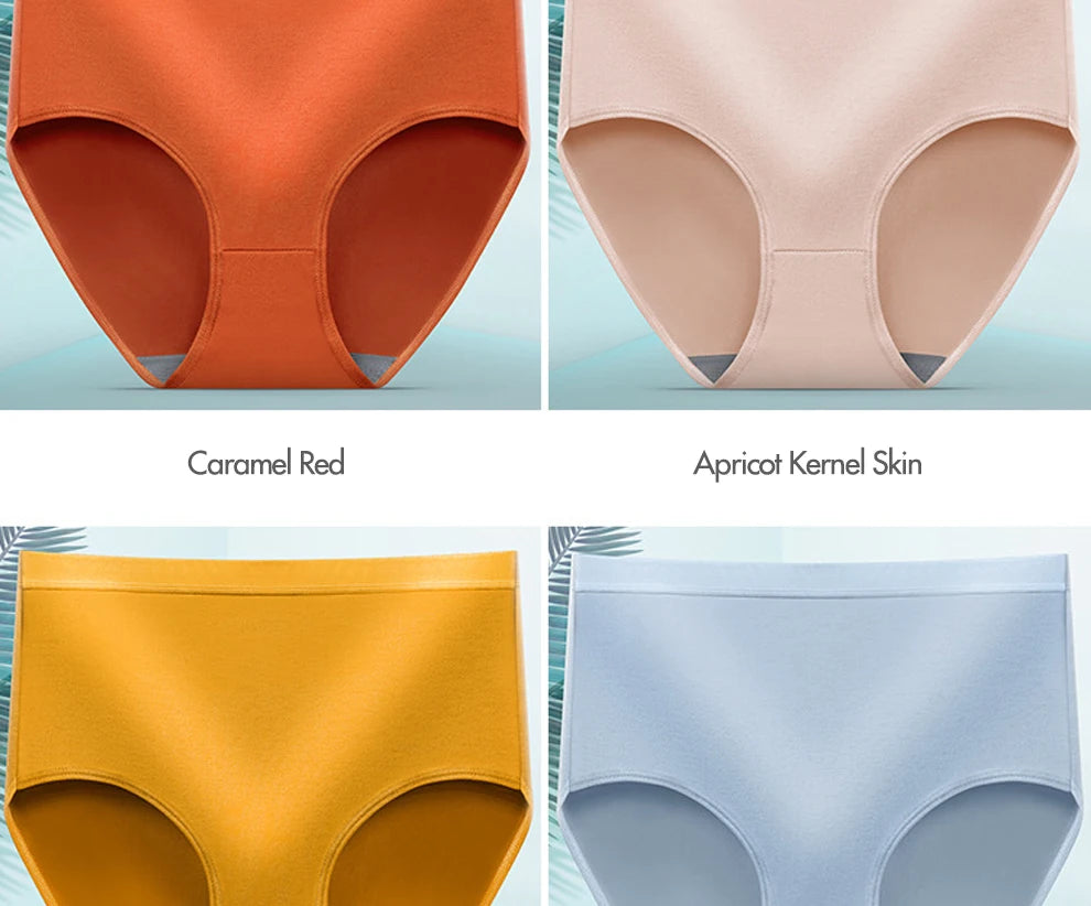 6pcs Women Hip Lift Panties Lady Large Size High Waist Underwear Fashion Girls Briefs Breathable Panty Plus Size Female Lingerie