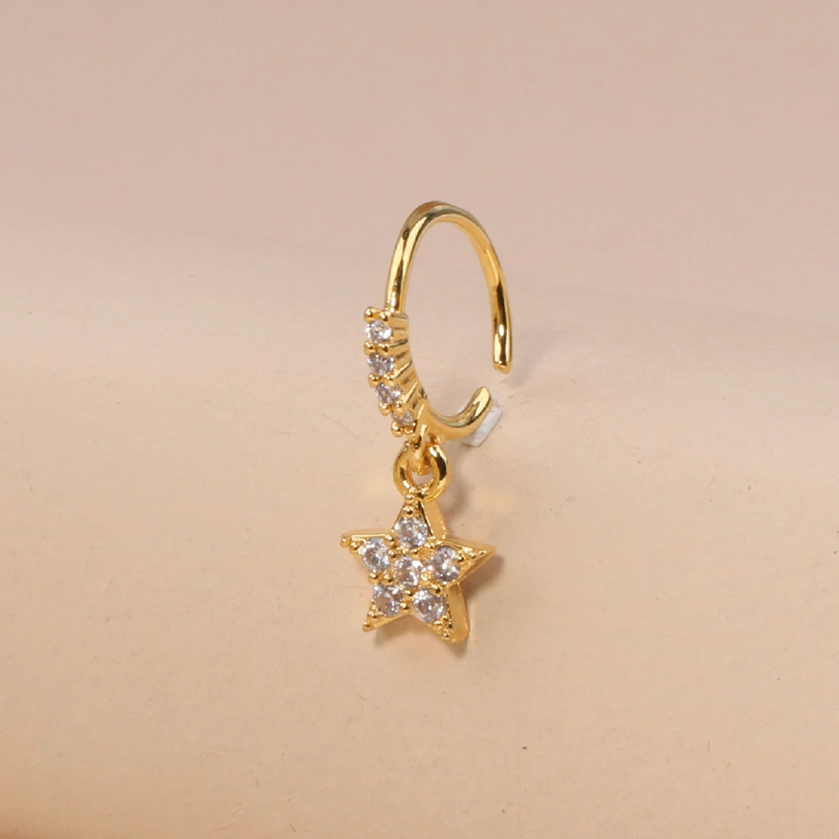 Nose Rings Hoop for Women Men Body Piercing Jewelry Cartilage Earring Nose Dangling CZ Cross Crown Starfish Dangle Nose Ring