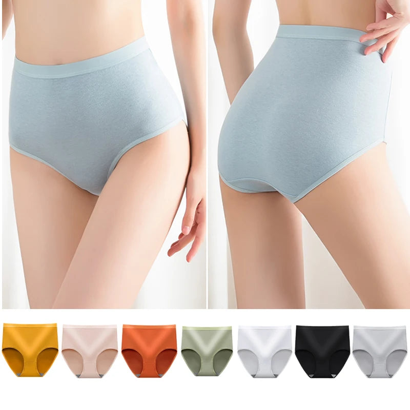 6pcs Women Hip Lift Panties Lady Large Size High Waist Underwear Fashion Girls Briefs Breathable Panty Plus Size Female Lingerie