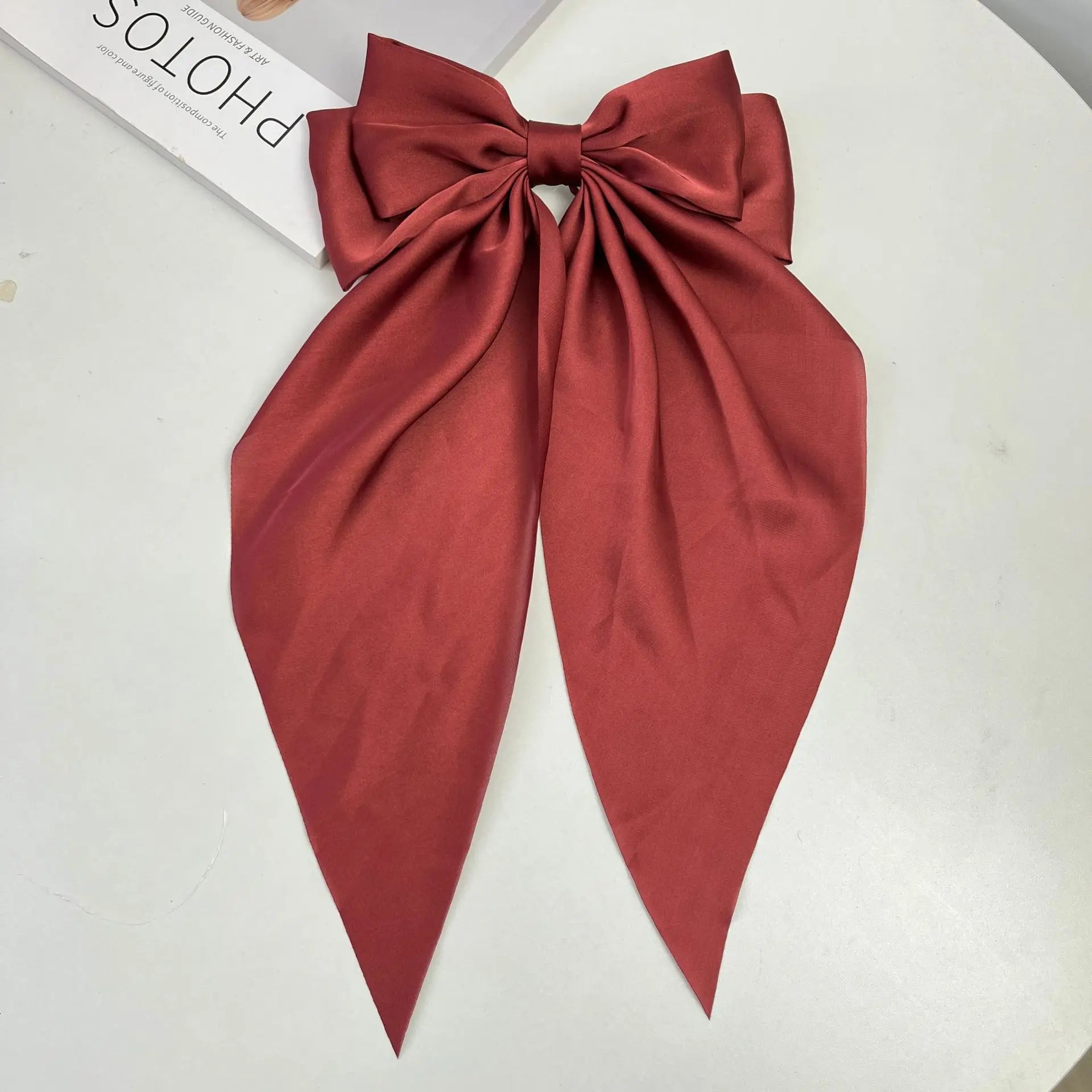 Hair Bows for Women, Big Bow Hair Clips for Girls, Silky Satin Hair Bows Clips Oversized Long Tail, Large Hair Barrettes Cute Ae
