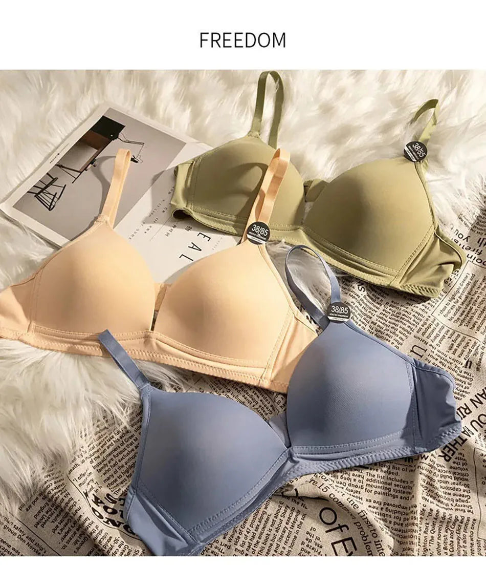 Child Development Period Bra Girls Solid Color Adjustable and Non Removable  Without Steel Ring Bra Girls Bra