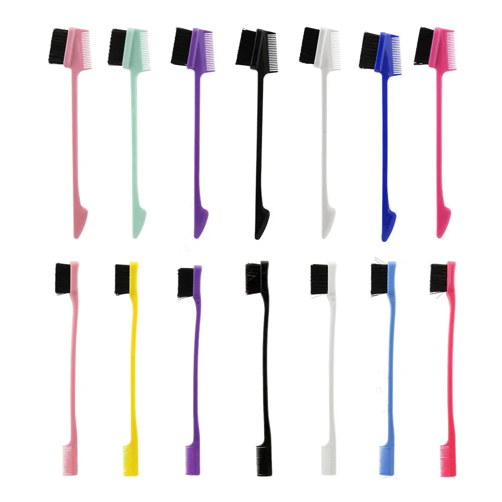Three-headed Eyebrow Brush Shredded Hair Brush Comb Hair Dye Brushes Hair Care Hair Edge Control Hairdressing Gel Brush Styling