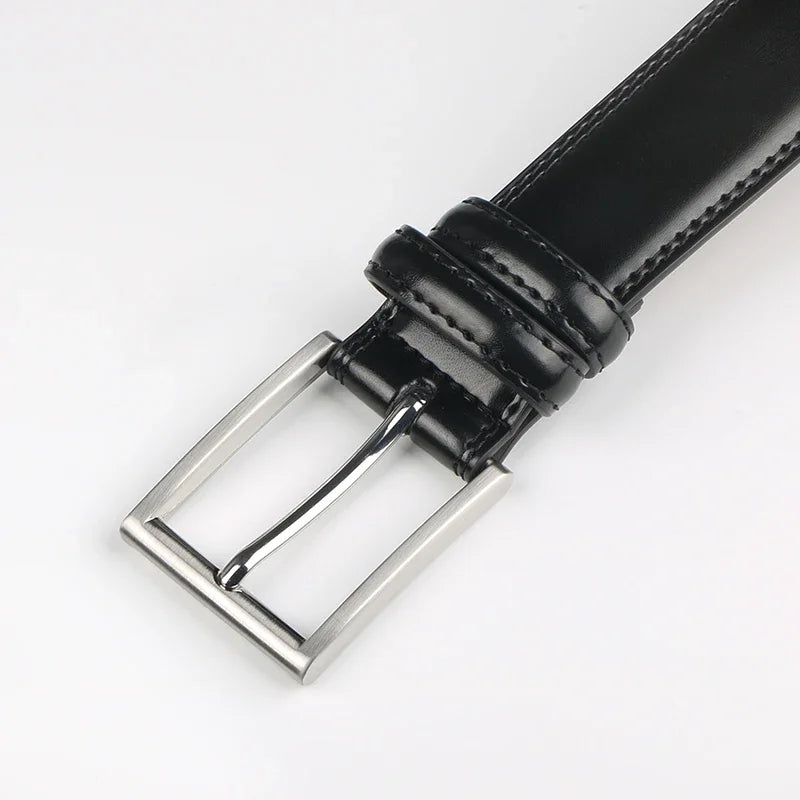 Men's Cowhide Genuine Leather Belt, Classic Casual Belt For Jeans Trousers, Work And Business Gift For Dad And Husband