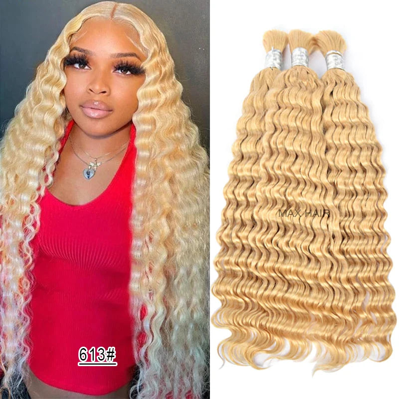 #350 Ginger Orange Human Hair Bulk Curly Hair Bundles For Boho Braids Braiding Hair Extension No Weft cabelo humano indiano