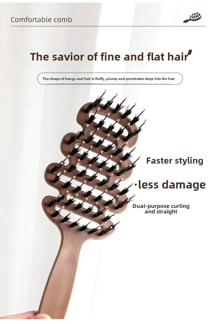 Boar Bristle Paddle Hair Brush Anti Static Comb Hairdressing Massage Comb Curly Hairbrush Salon Hair Styling Tools Makeup Tools