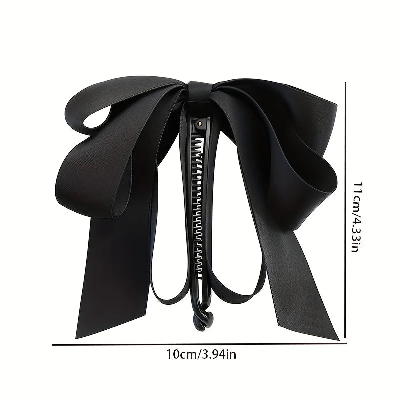Hair Bows for Women, Bow Hair Clips, Silky Satin Hair Bows for Girls, Neutral Colors Hair Ribbon, Cute Bow Clips for Women