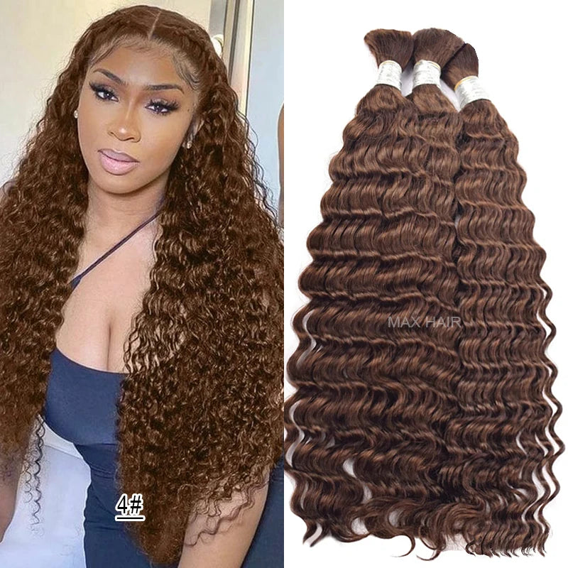 #350 Ginger Orange Human Hair Bulk Curly Hair Bundles For Boho Braids Braiding Hair Extension No Weft cabelo humano indiano