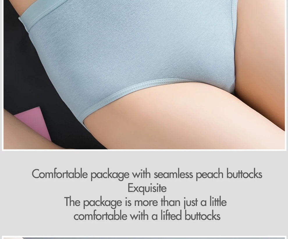 6pcs Women Hip Lift Panties Lady Large Size High Waist Underwear Fashion Girls Briefs Breathable Panty Plus Size Female Lingerie