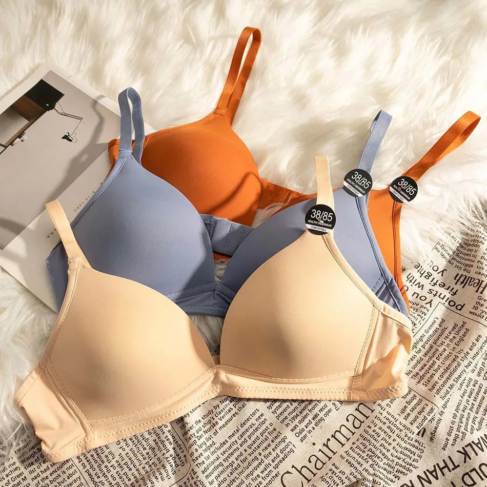 Child Development Period Bra Girls Solid Color Adjustable and Non Removable  Without Steel Ring Bra Girls Bra