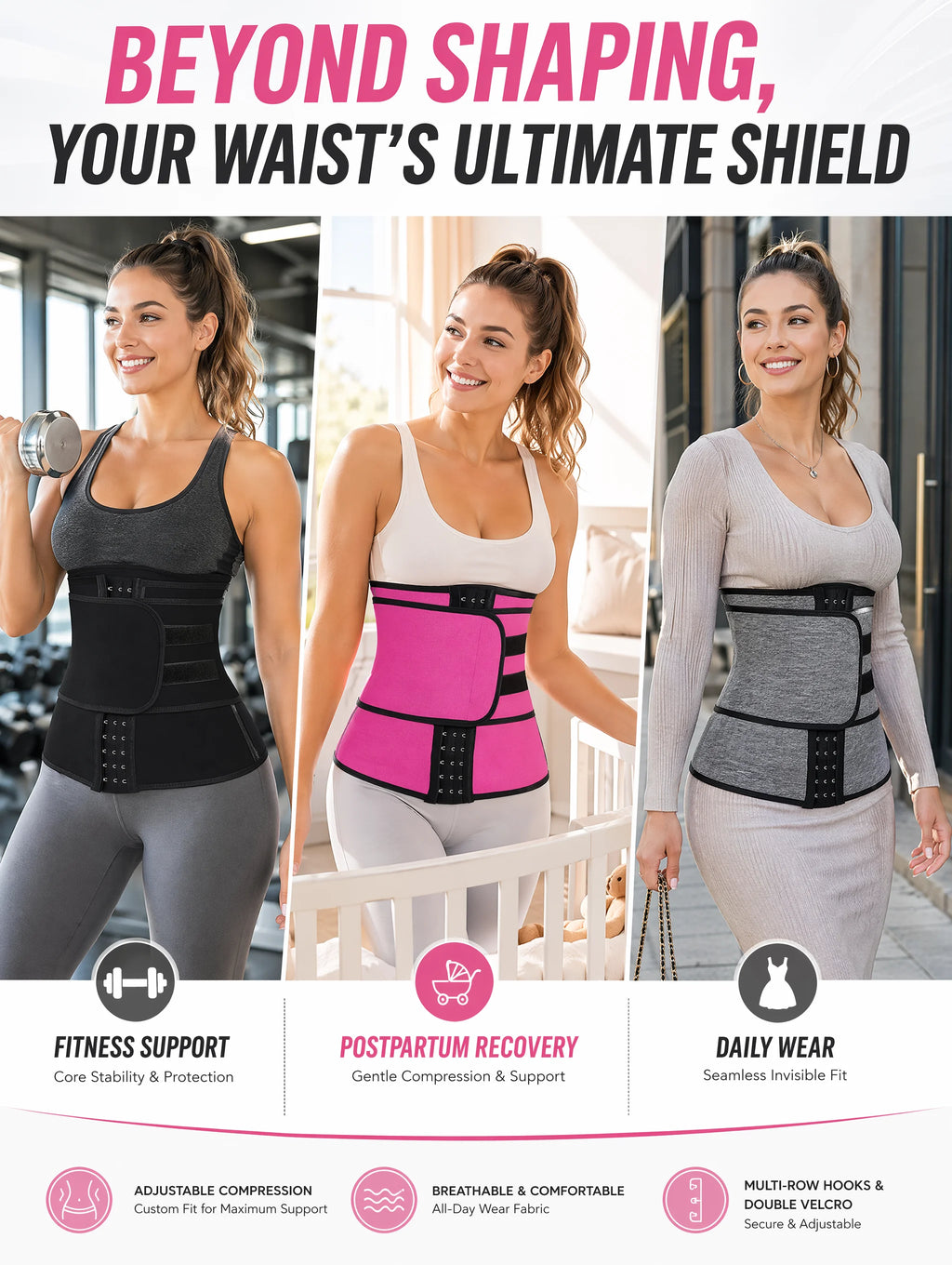 Women Waist Trainer Belly Slimming Sheath Sauna Body Shaper Reducing Shapewear Corset Tummy Sweat Workout Fat Burn Trimmer Belt
