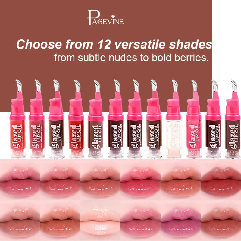 Glazed Lip Oil With Innovative Pump Design Ice Sensation Soft Lasting Glossy Hydrating Lip Gloss Deeply Moisturizing Lip Balm