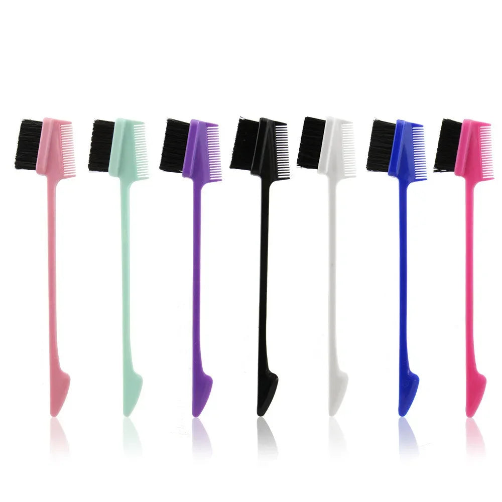 Three-headed Eyebrow Brush Shredded Hair Brush Comb Hair Dye Brushes Hair Care Hair Edge Control Hairdressing Gel Brush Styling