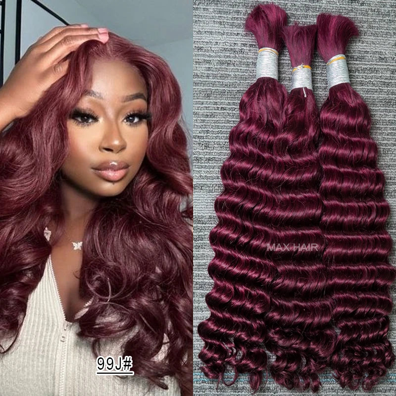 #350 Ginger Orange Human Hair Bulk Curly Hair Bundles For Boho Braids Braiding Hair Extension No Weft cabelo humano indiano