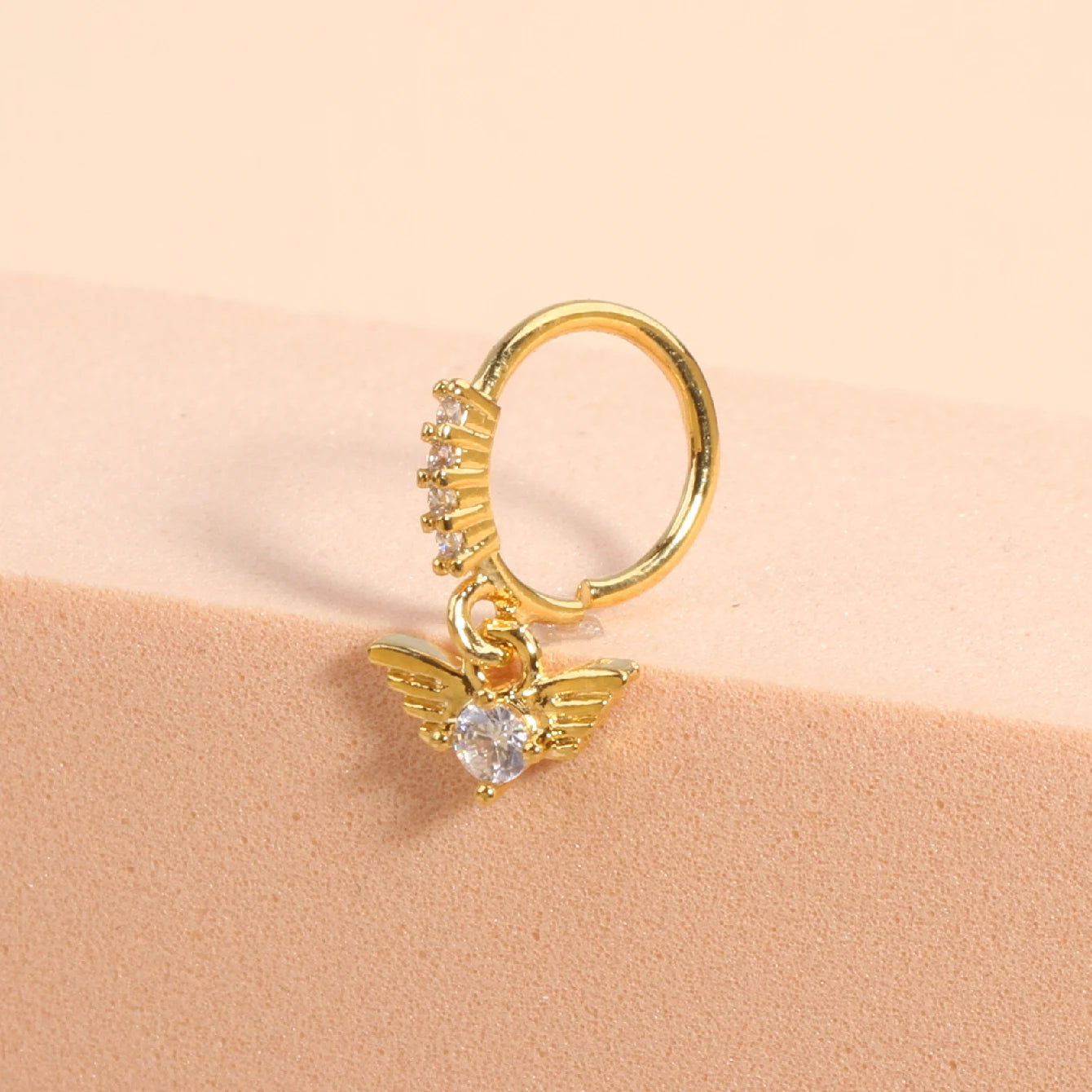 Nose Rings Hoop for Women Men Body Piercing Jewelry Cartilage Earring Nose Dangling CZ Cross Crown Starfish Dangle Nose Ring