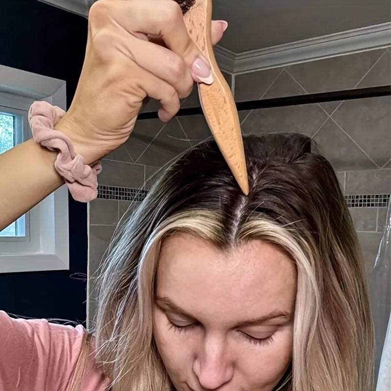 1pcs hair brush, natural beech wood handle, hair design tool, rear comb hair brush, used for edge and back combing and styling