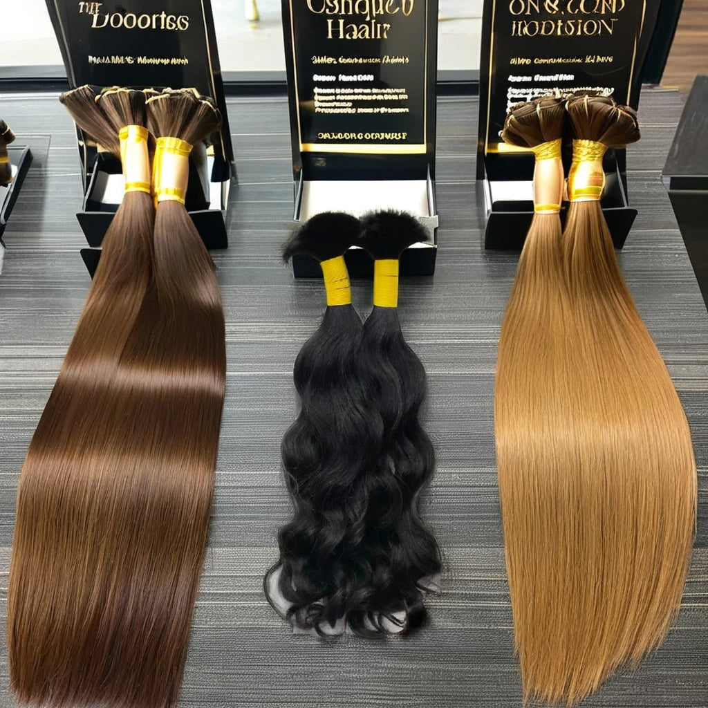 Top Quality Unprocessed Virgin Wholesale Bulk Hair.Indian Remy Human Hair Weaving.Best Quality Remy Raw Hair Weaving