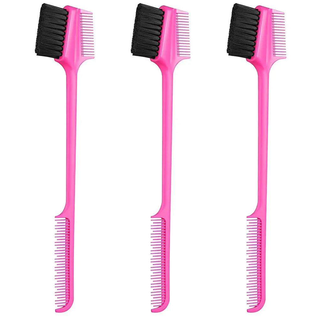 Three-headed Eyebrow Brush Shredded Hair Brush Comb Hair Dye Brushes Hair Care Hair Edge Control Hairdressing Gel Brush Styling