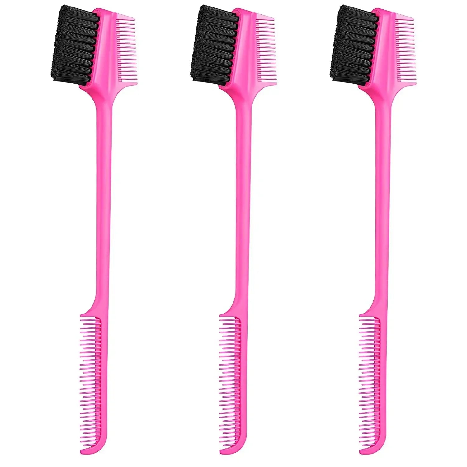 Three-headed Eyebrow Brush Shredded Hair Brush Comb Hair Dye Brushes Hair Care Hair Edge Control Hairdressing Gel Brush Styling